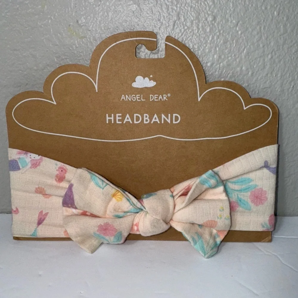 ANGEL DEAR Mermaid Bow Headband  Baby Girls Headband Bow NWT 12-24 months